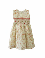 Load image into Gallery viewer, Toddler Floral Smocked Dress with hand Embroidery – Perfect Valentine Outfit