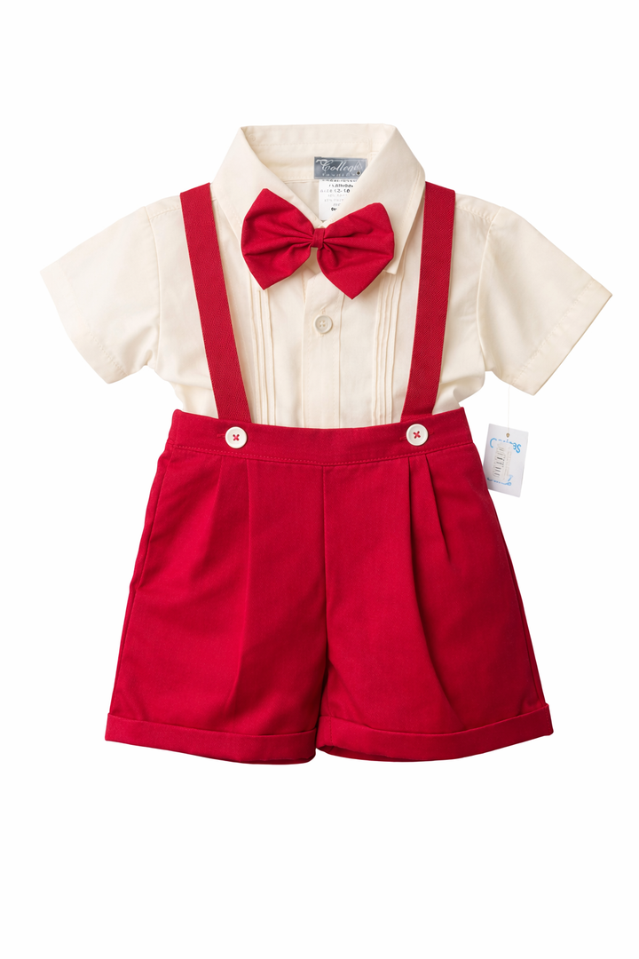 Valentine’s Classic Red Suspender Set for Boys