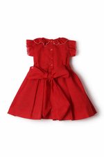 Load image into Gallery viewer, Hand-Embroidered Red Baby Girl Dress – Valentine’s Outfit &amp; Special Occasion Dress