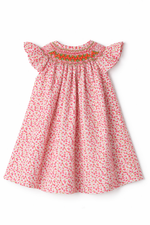 Load image into Gallery viewer, Floral Hand Smocked Dress for Girls Hand Embroidered