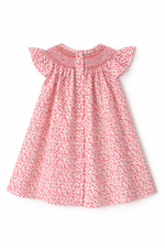 Load image into Gallery viewer, Floral Hand Smocked Dress for Girls Hand Embroidered