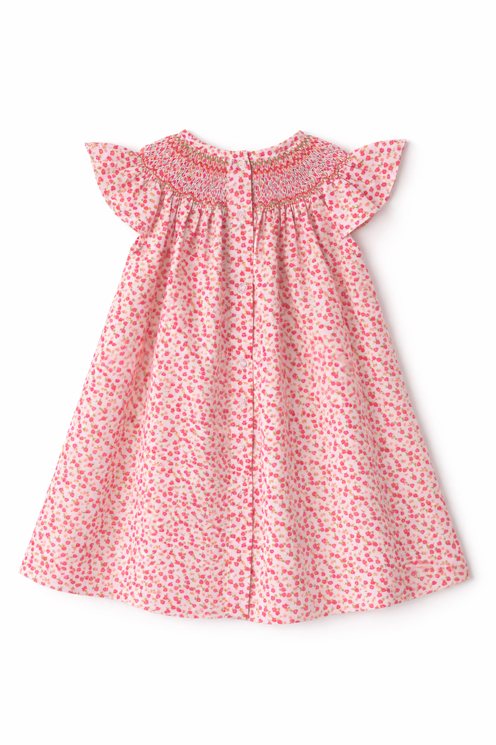 Floral Hand Smocked Dress for Girls Hand Embroidered