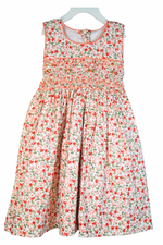Load image into Gallery viewer, Floral Smocked Dress for Girls – Hand-Smocked Spring Dress – Toddler Floral Outfit – Vintage Style Boutique Dress
