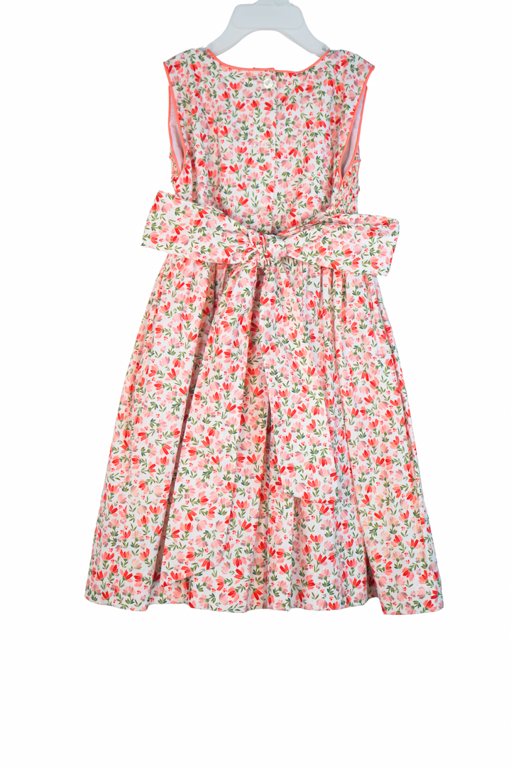 Floral Smocked Dress for Girls – Hand-Smocked Spring Dress – Toddler Floral Outfit – Vintage Style Boutique Dress