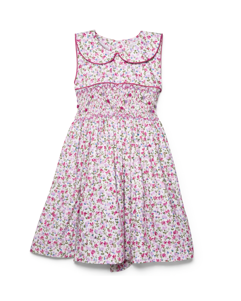 Floral Smocked Dress for Girls – Hand-Smocked Spring Dress – Toddler Floral Outfit – Vintage Style Boutique Dress