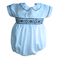 Classic White Piqué Baby Outfit – Smocked Elegance for Boys