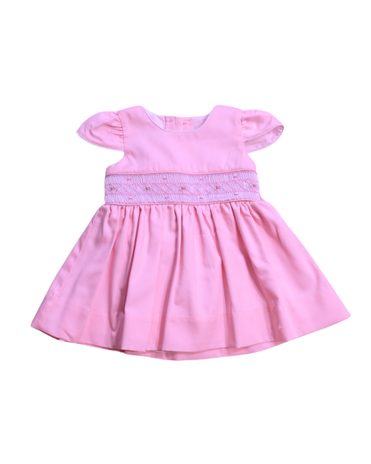 Blush Pink Smocked Girls Dress – Classic Elegance for Babies and toddlers With bloomer and head bow
