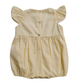 Pastel Smocked Hand embroidered Baby Romper – Yellow Flutter Sleeve with Hair Bow