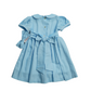 Sky Blue Smocked Baby Dress – Classic Peter Pan Collar Style with Bow