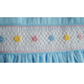 Sky Blue Smocked Baby Dress – Classic Peter Pan Collar Style with Bow