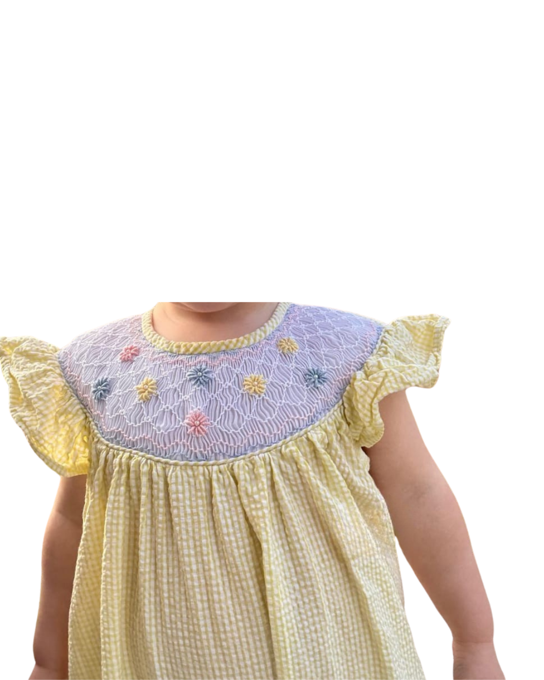 Lemon Drop Smocked Romper – Yellow Gingham